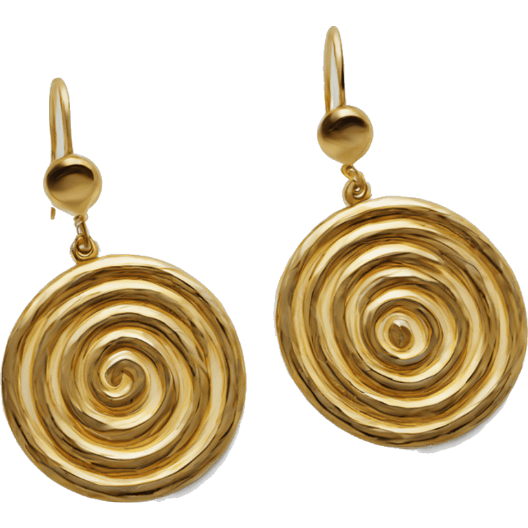 Spiral gold earrings  emoji