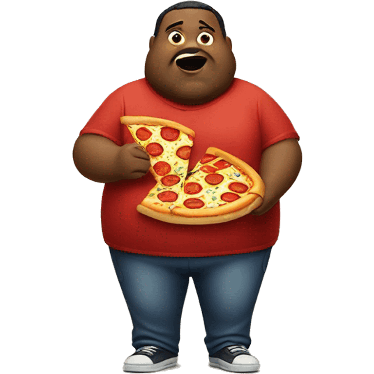 A fat man eating pizza emoji