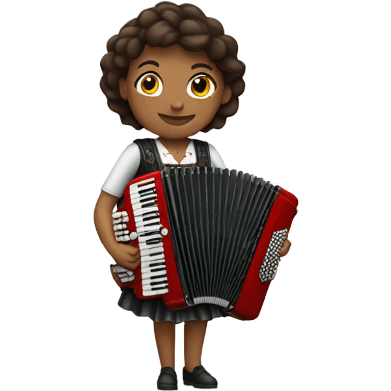 Brunette woman playing the accordion emoji