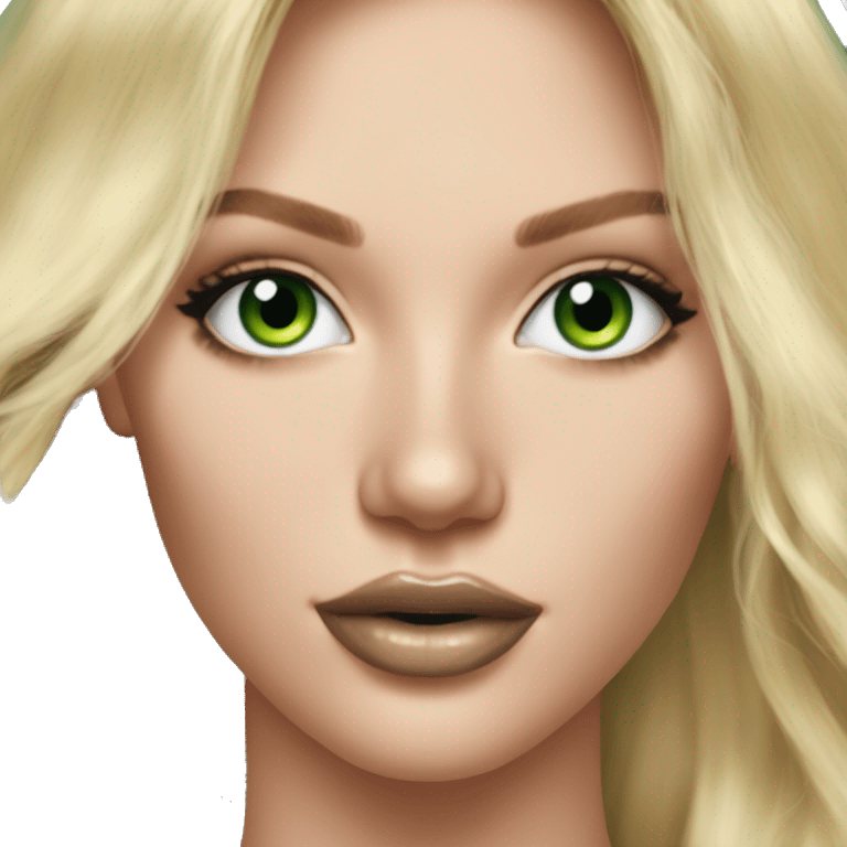 Realistic victoria secret model blonde green eyes  emoji