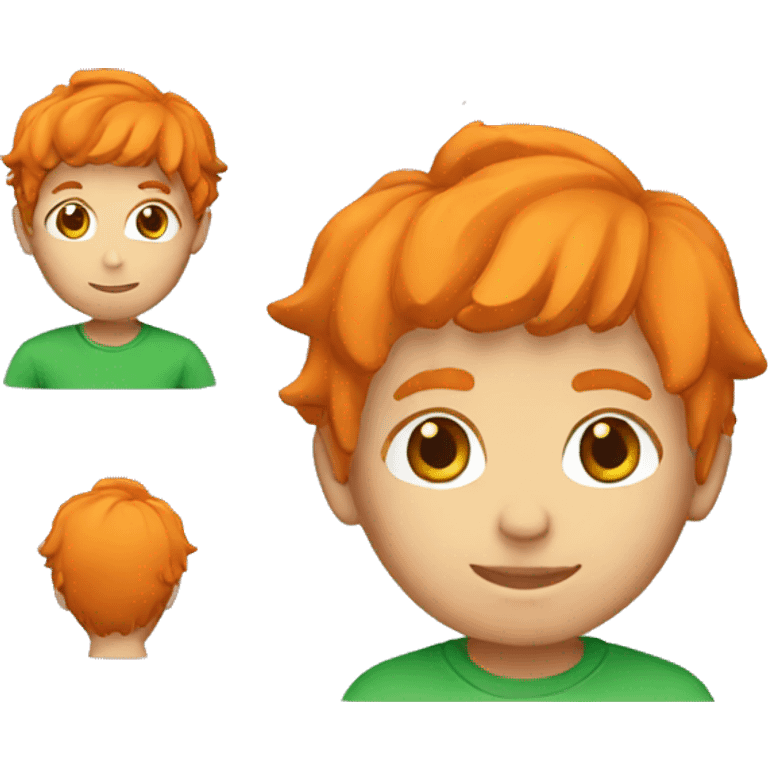 boy with orange hair and green T-shirt  emoji