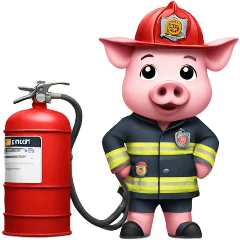 Pig as firefighter emoji