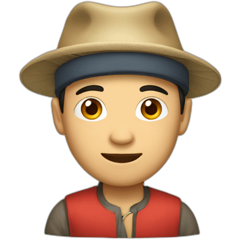 chinese man in coolie hat emoji