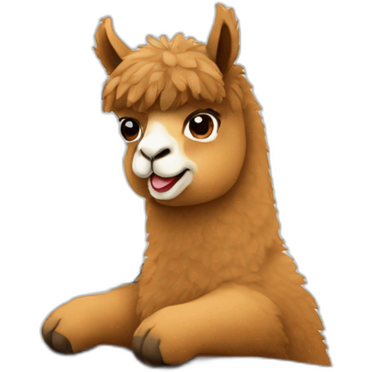 alpaca at the computer emoji