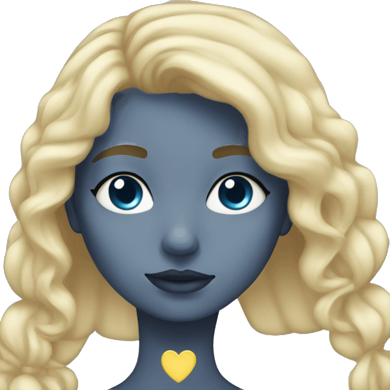 Girl blond eyes blues with heart  emoji