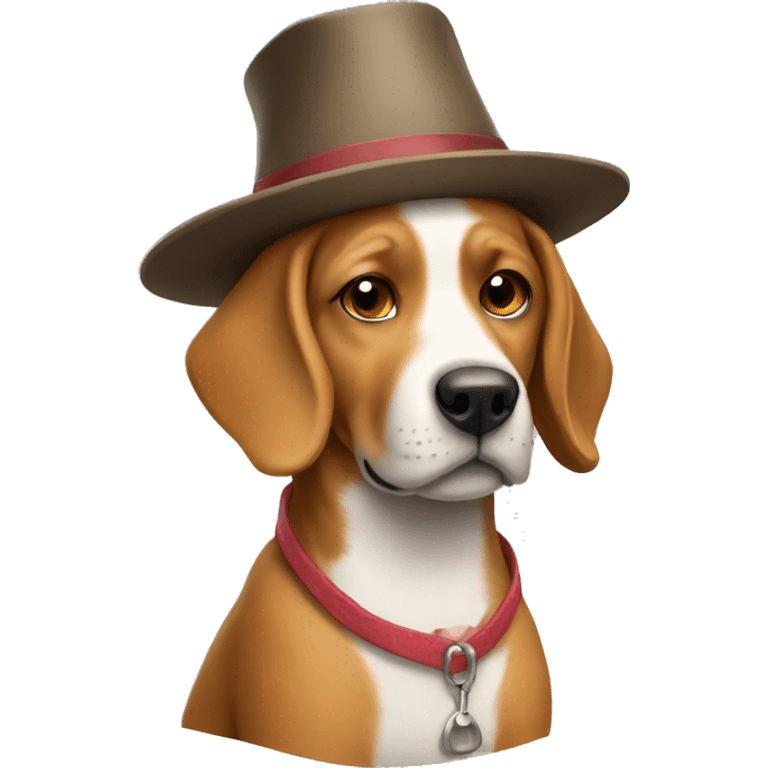 Draw a dog with a hat on
 emoji