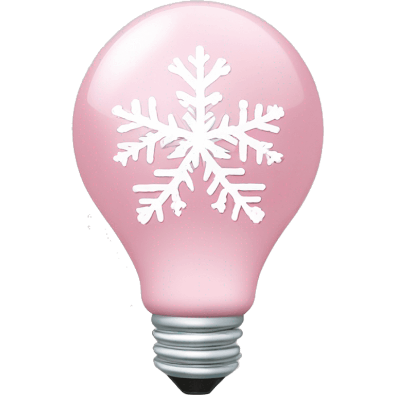 Light Pink Christmas bulb with silver snowflakes  emoji