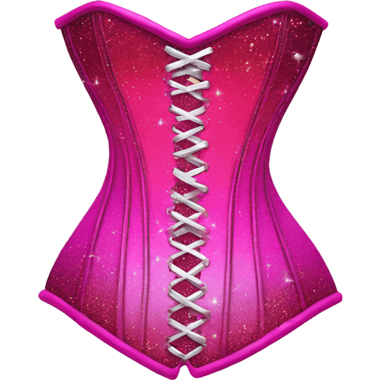 Hot pink ombre corset with glitter emoji