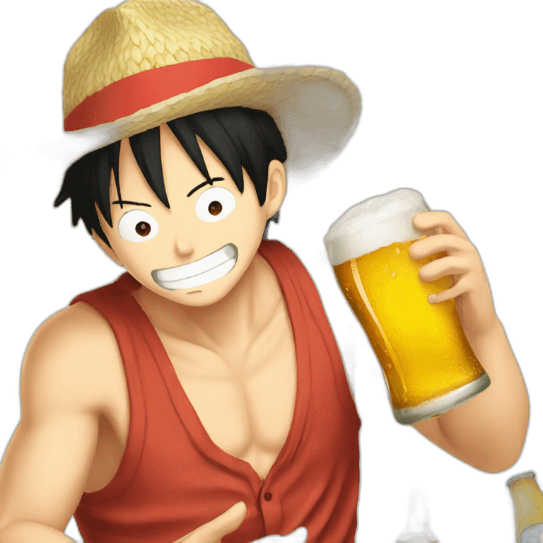 Luffy-drinking-beer emoji