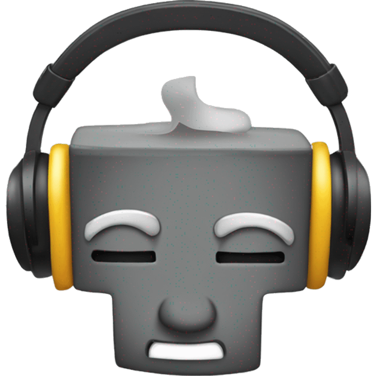 Rubik’s cube wearing big headphones emoji