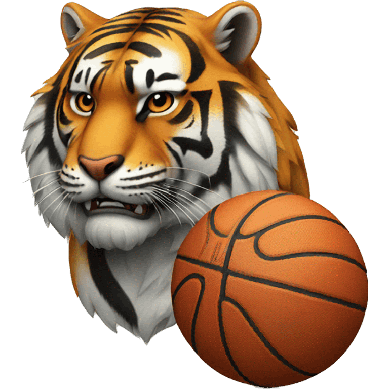 Tiger with basketball emoji