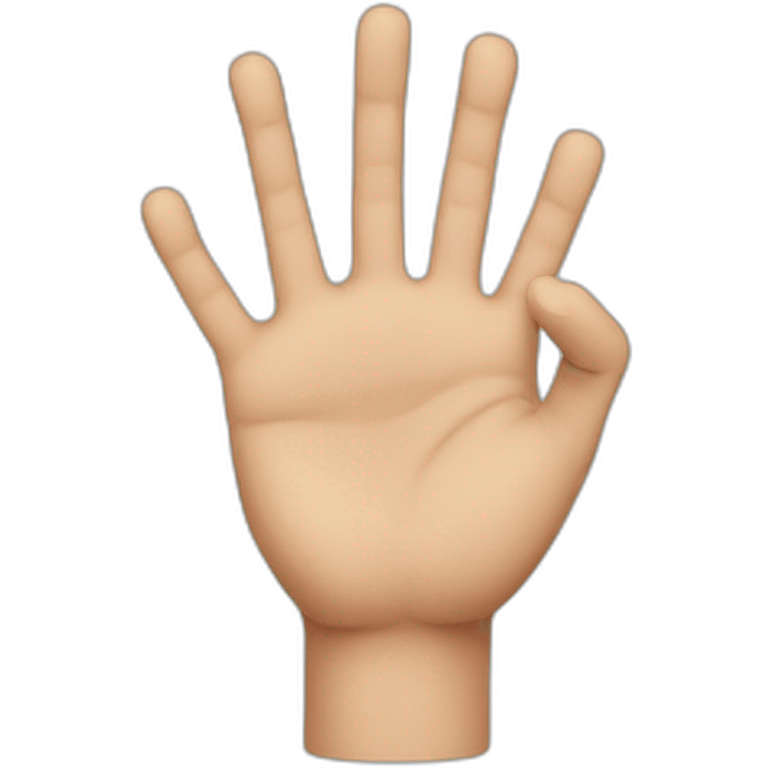 hand with four fingers emoji