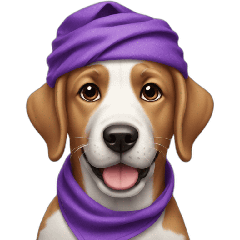 dog with purple bandana emoji