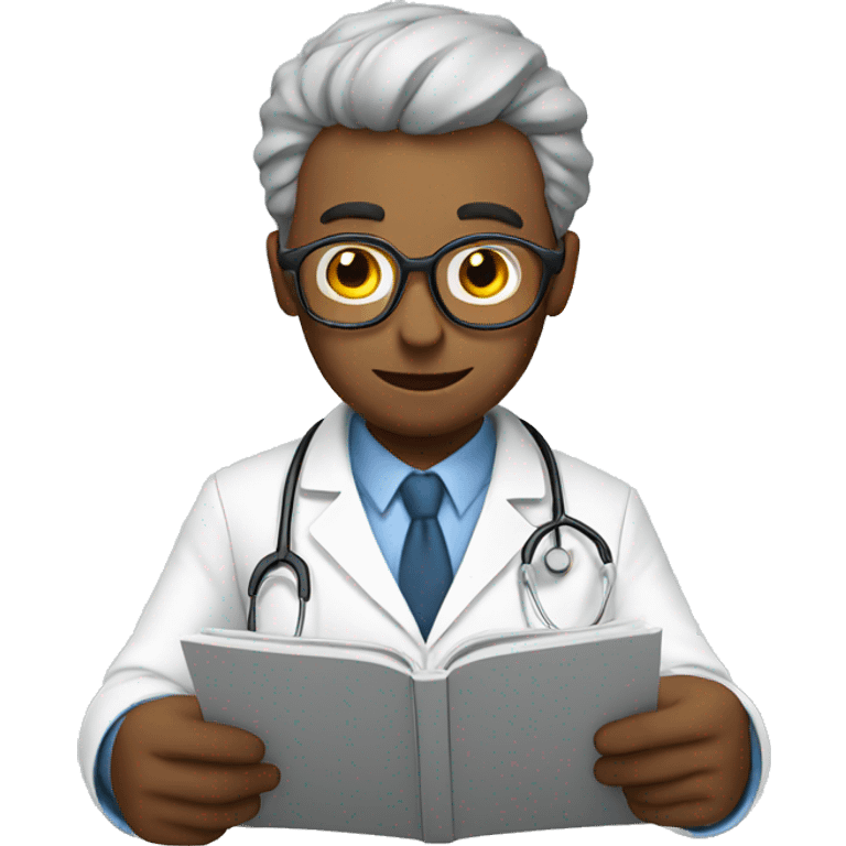 doctor reading reviews emoji