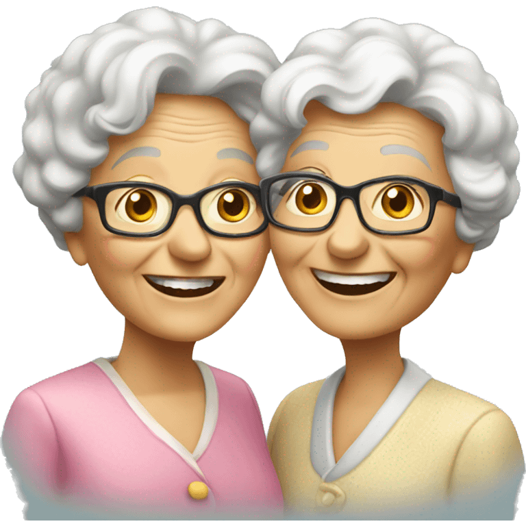 Two old ladies cheers  emoji