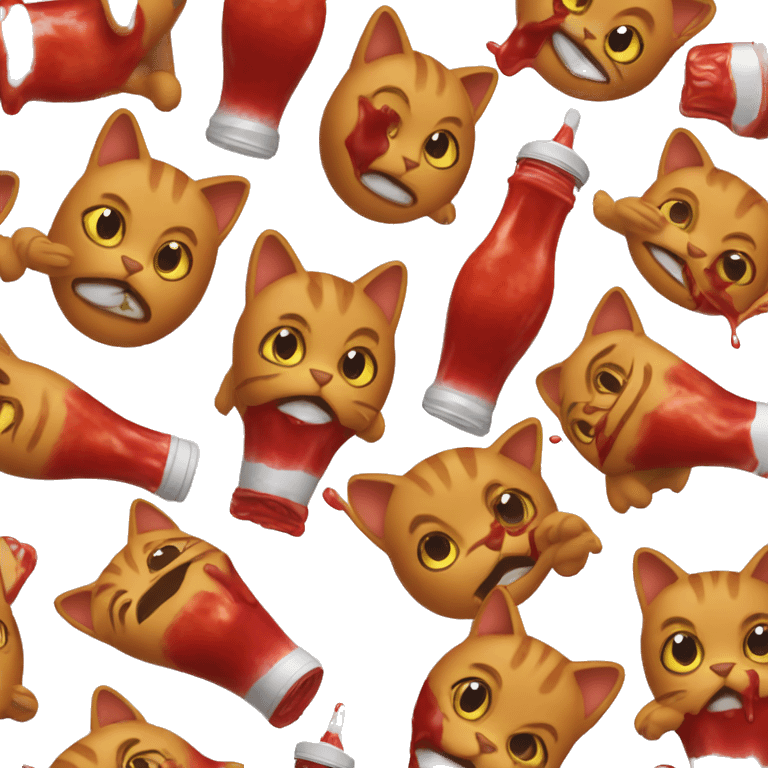 cat covered in ketchup emoji