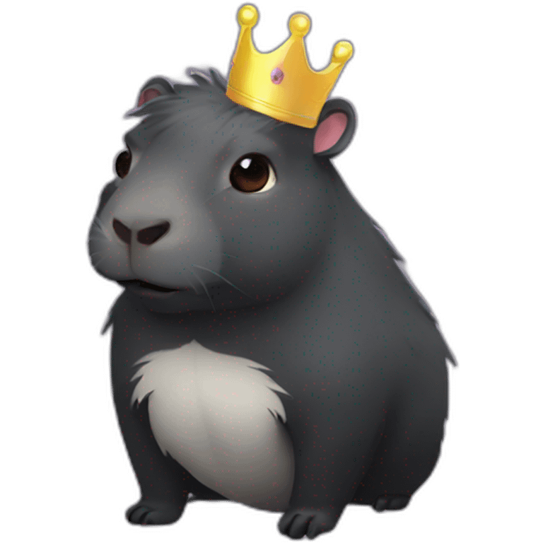 edgy goth capybara princess emoji