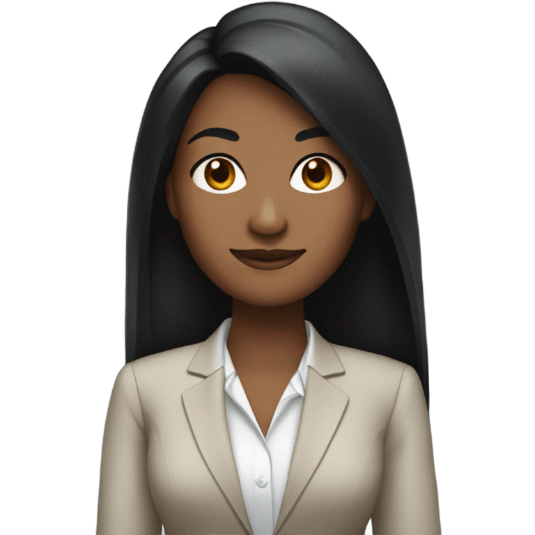 business woman long straight black hair emoji