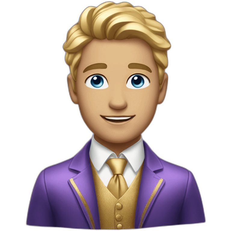 Posh-boy-with-golden-suit-and-blue-eyes-and-rainbow-unicorn-hair emoji