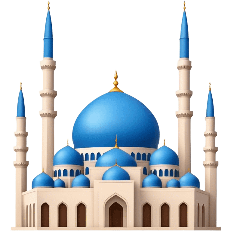 Realistic Mohammad Al-Amin Mosque Landmark Emoji, highlighting its striking blue dome, tall minarets, and elegant Arabic calligraphy. emoji