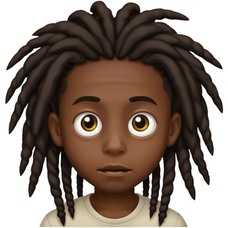 Big eyed big head black boy with dreadlocks  emoji