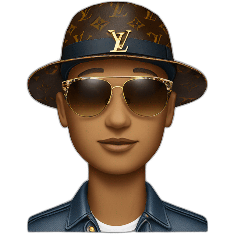 Only Louis Vuitton cap and sunglasses emoji