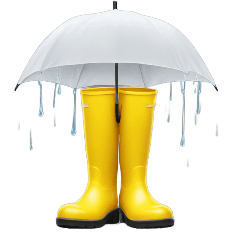 White Moodle wearing yellow rain boots emoji