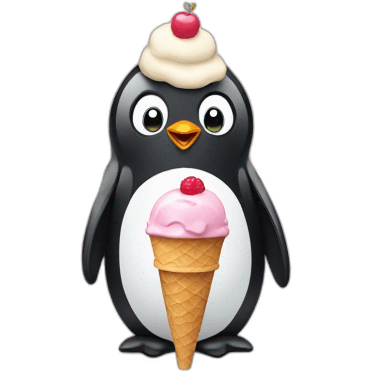 Penguin with ice cream  emoji