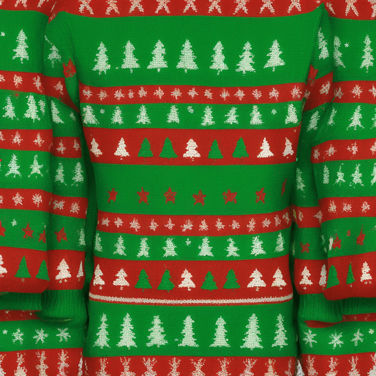 red and green christmas sweater emoji