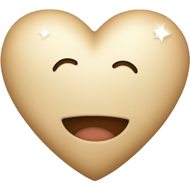 Corazón beige con brillos emoji