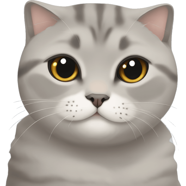 Grey Scottish fold cuddle with a beige British shorthair  emoji