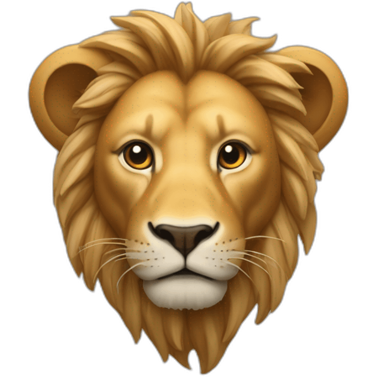 Un bœuf sur un lion avec des écouteurs emoji