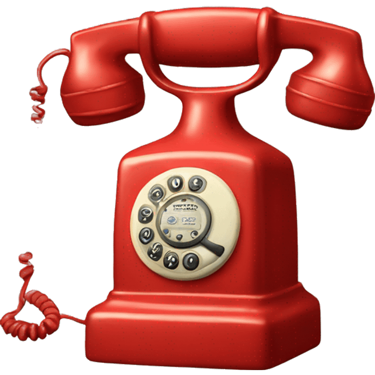 vintage red telephone emoji