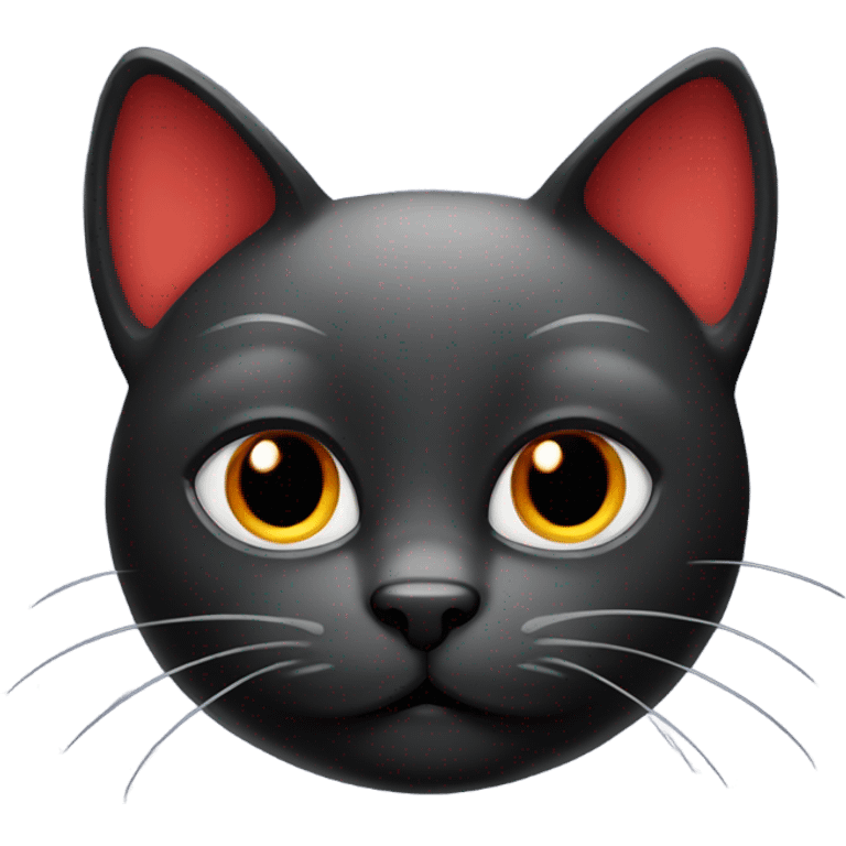 Black cat with red color  emoji