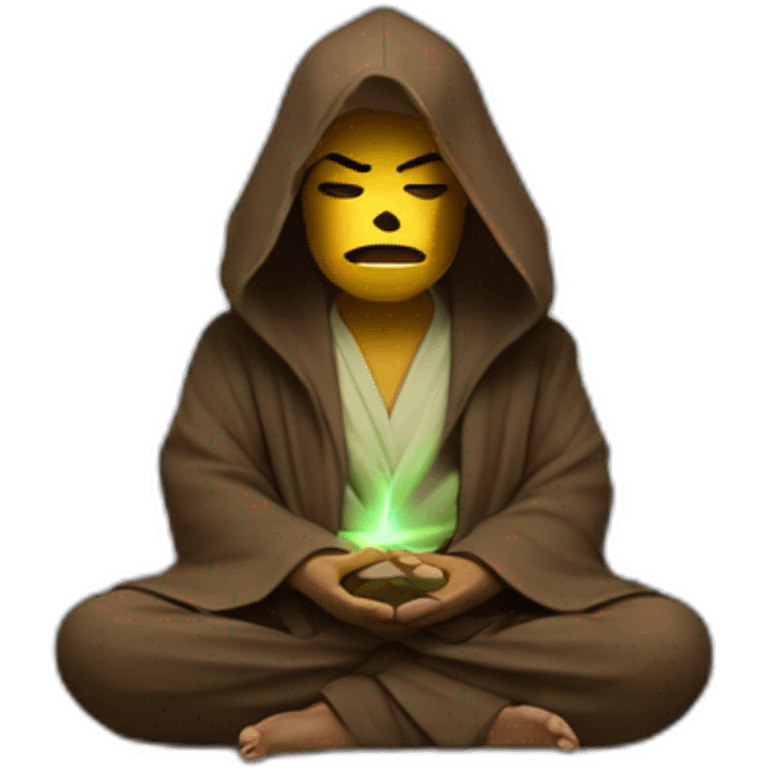 Jedi meditating with hood emoji