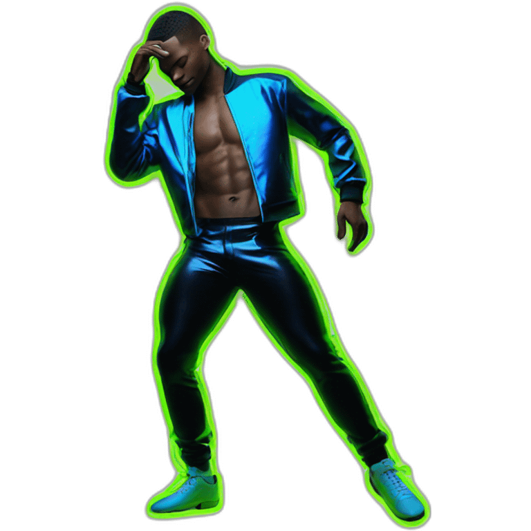  White male dancer big booty neon sign style emoji