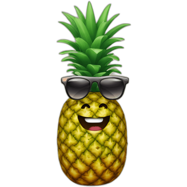 Pineapple in sunglasses and with tequila in his hands emoji