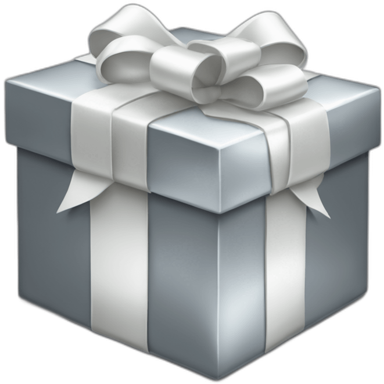 silver gift box with white bow emoji