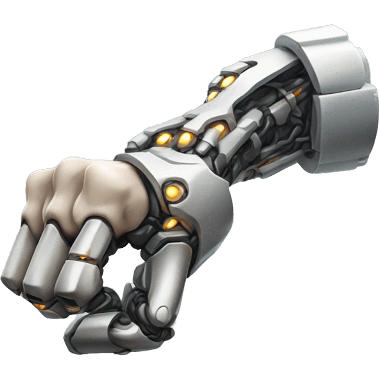 Cyborg arm with shock flexing bicep emoji