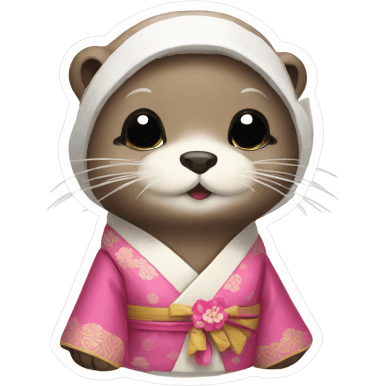 an otter wear hanbok emoji