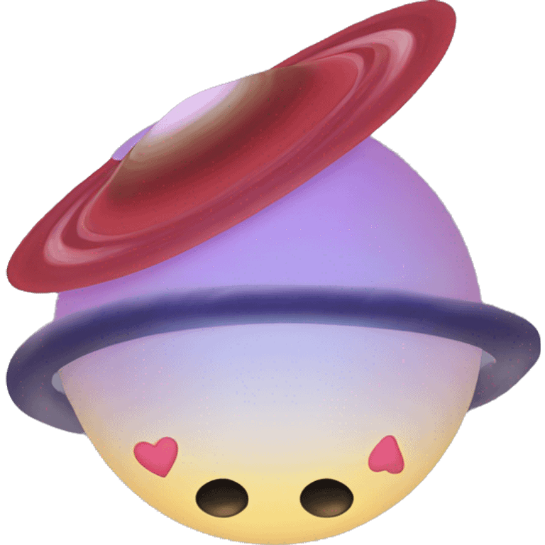 Saturn with hearts emoji