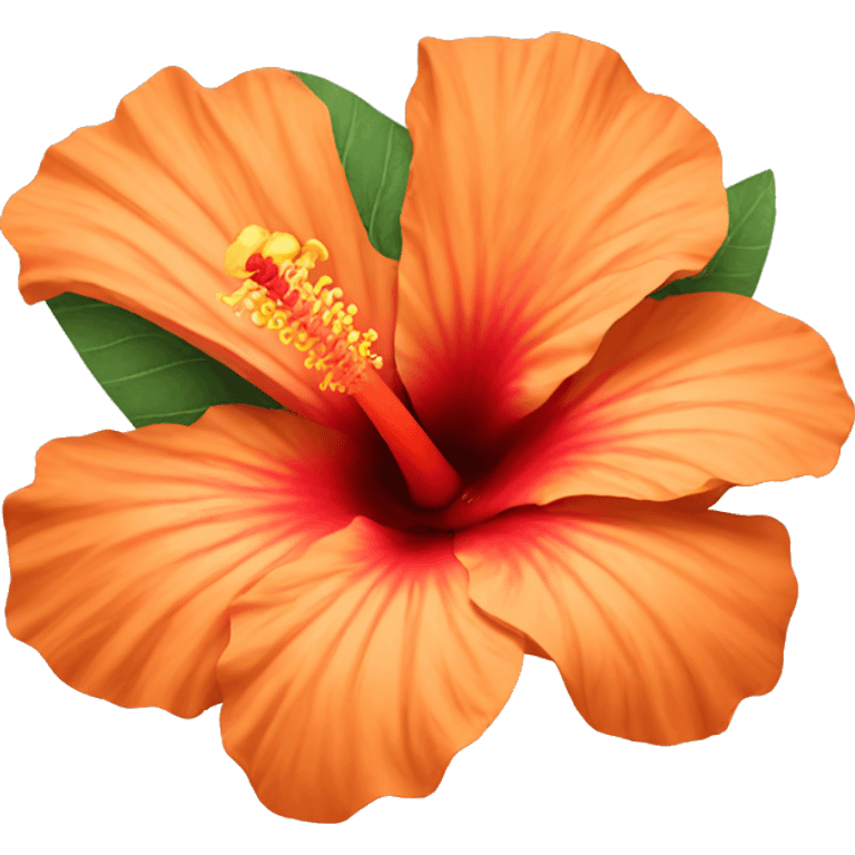 orange hibiscus flower emoji