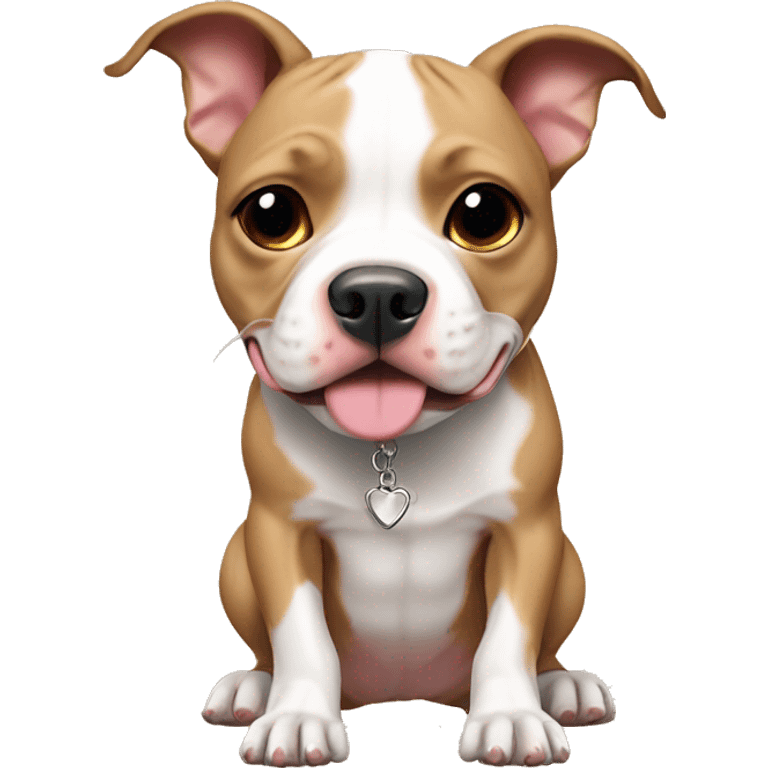 cute pit bull with Chihuahua ￼ emoji