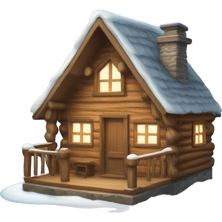 Cozy winter cabin emoji