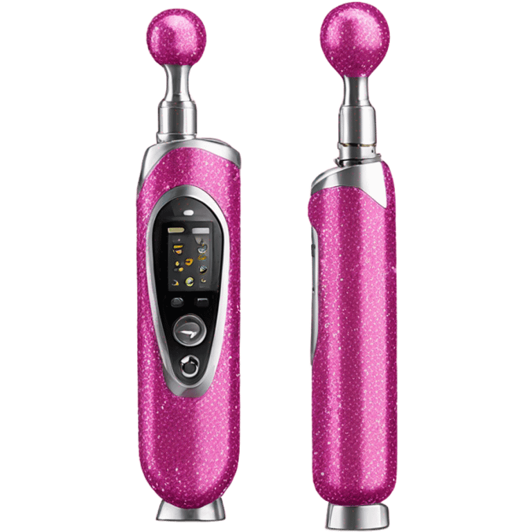 Sparkly pink vape emoji