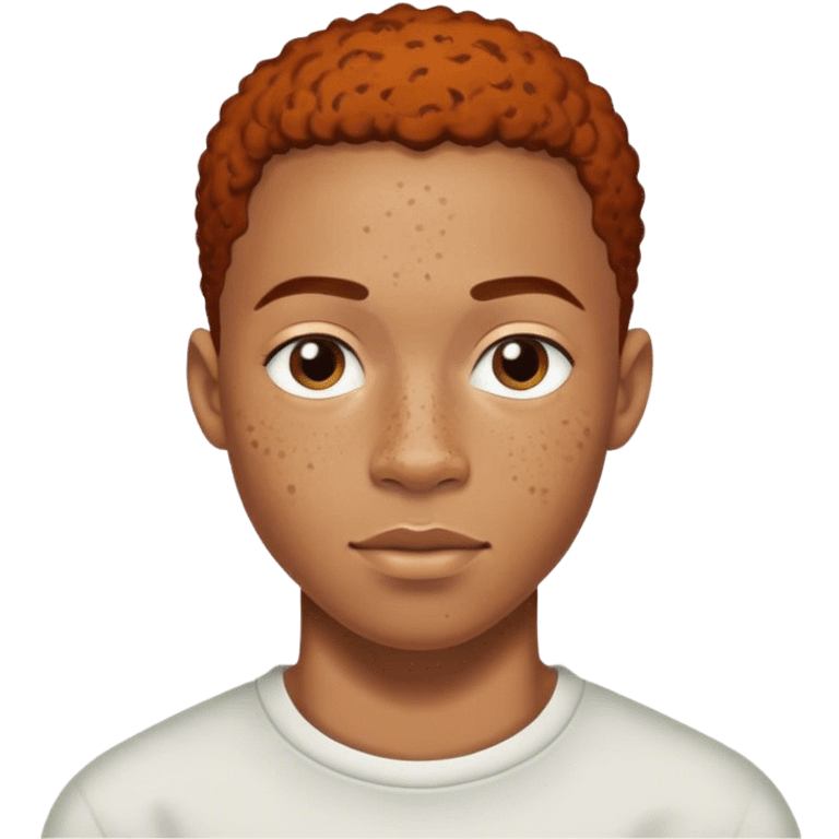 25 yr old light skined African american Male with freckles and low regular hair cut  emoji