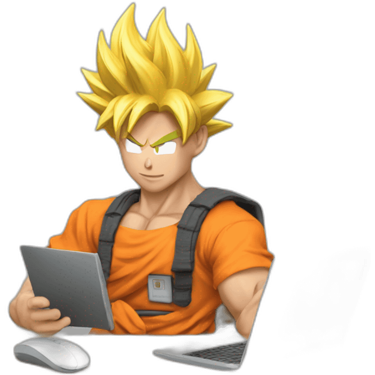 goku remote working emoji