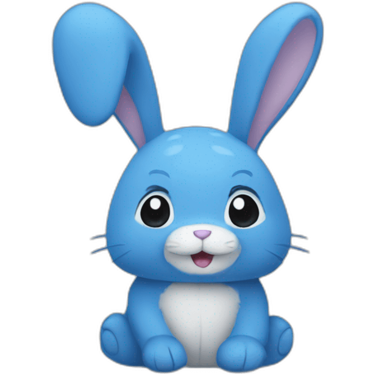 Blue rabbit plush emoji