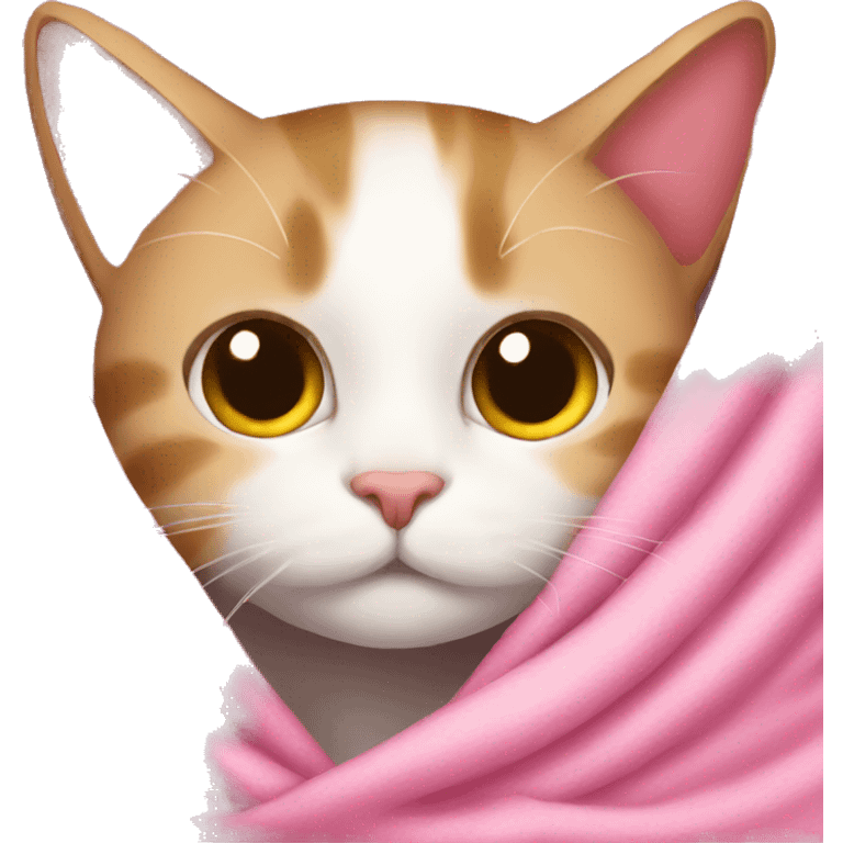 cats in a blanket that is pink emoji