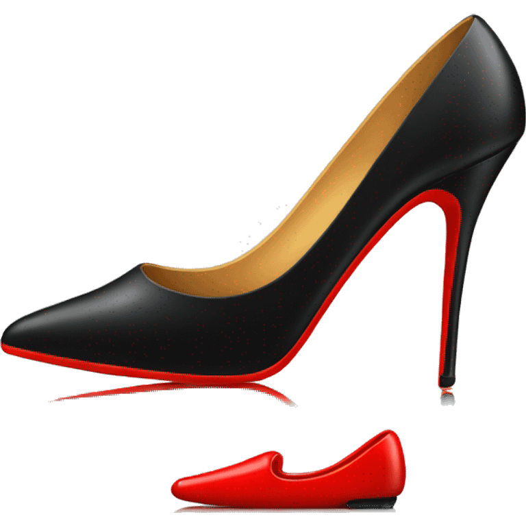 Black stilleto with red bottom of shoe  emoji